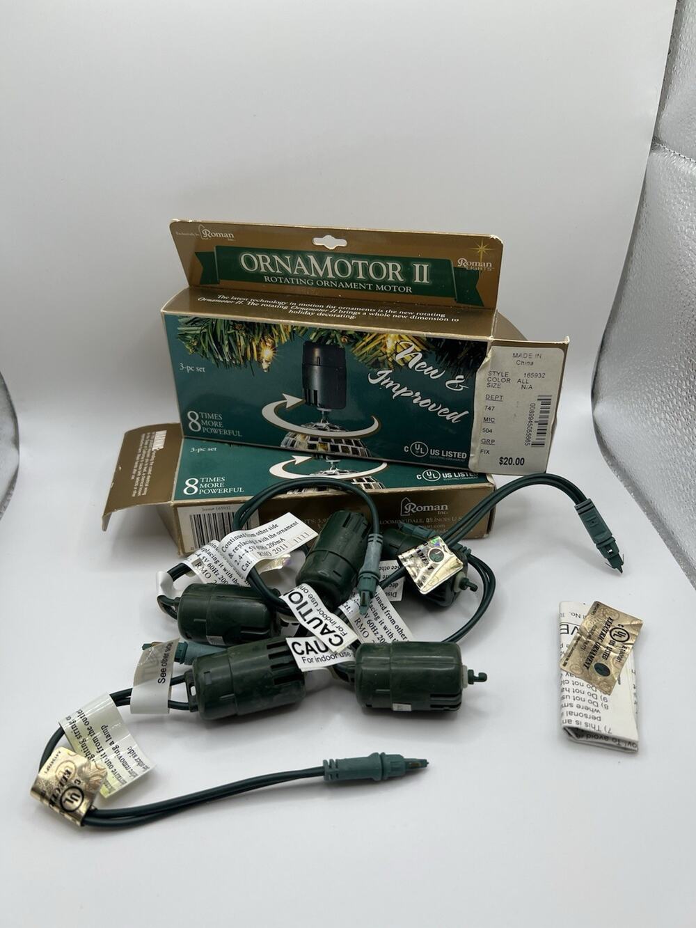 Lot of 5 Roman Ornamotor II Rotating Ornament Motors Christmas VTG